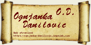 Ognjanka Danilović vizit kartica